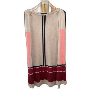 BCBG Maxazria Knit Wool Angora Alpaca Sleeveless Dress Sweater Cape XL Beige